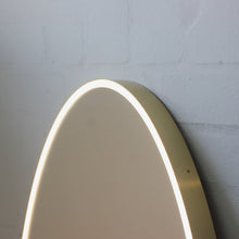Ovalis™ Oval shaped Front Illuminated Modern Large Mirror with a Brushed Brass Frame