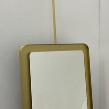 Ceiling Suspended Quadris™ Rectangular Illuminated Mirror with Brass Tray Frame