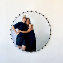 NEW Bobbin Orbis™ Round Mirror with Decorative Blackened Metal Frame
