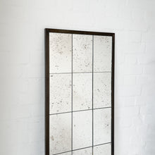 Quadris™ Rectangular Antiqued Panelled Mirror with Bronze Patina Frame
