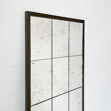 Quadris™ Rectangular Antiqued Panelled Mirror with Bronze Patina Frame