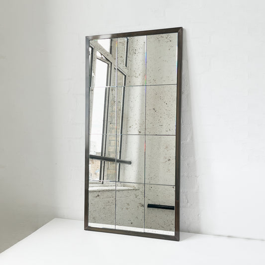 Quadris™ Rectangular Antiqued Panelled Mirror with Bronze Patina Frame