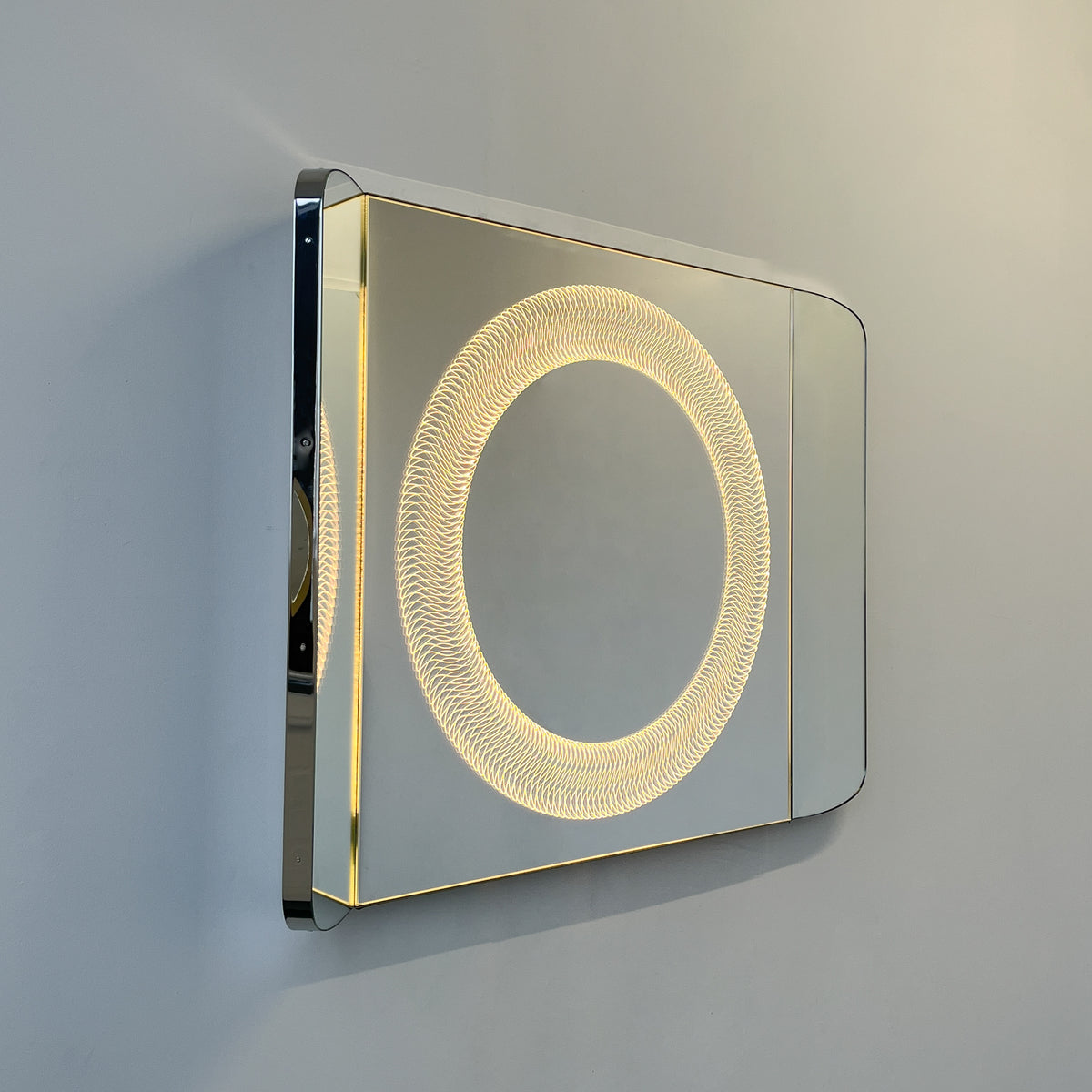 NEW Special Edition Wall Hanging Tryptic Mirror with Illuminated Infinite Pattern