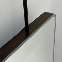 Ceiling Suspended Quadris Illuminated Rectangular Mirror with Minimalist Bronze Patina Frame