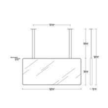 Illuminated Quadris™ Ceiling Suspended Rectangular Bathroom Island Mirror, Blackened Metal Frame