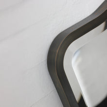 Mid Century Style Bevelled Mirror with Handcrafted Patina Full Frame - Vintage N.4