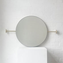 Wall-to-Wall Orbis Round Modern Mirror with Brushed Brass Frame