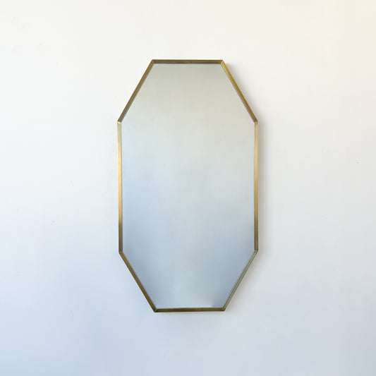 NEW Octagonal Geometric Mirror with a Bronze Patina Frame