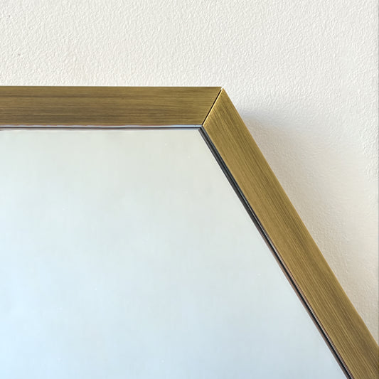 NEW Octagonal Geometric Mirror with a Bronze Patina Frame