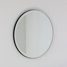 Orbis™ Bevelled Round Frameless Art Deco Mirror with Brass Clips