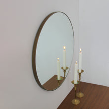 Orbis™ Round Mirror with a Minimalist Handcrafted Bronze Patina Frame