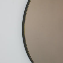 Orbis™ Bronze Tinted Round Contemporary Mirror with a Bronze Patina Brass Frame