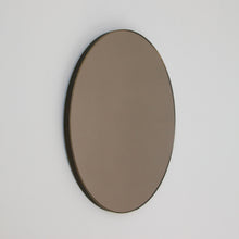 Orbis™ Bronze Tinted Round Contemporary Mirror with a Bronze Patina Brass Frame