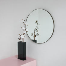 Orbis™ Round Mirror with a Minimalist Handcrafted Bronze Patina Frame