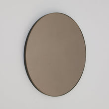 Orbis™ Bronze Tinted Round Contemporary Mirror with a Bronze Patina Brass Frame