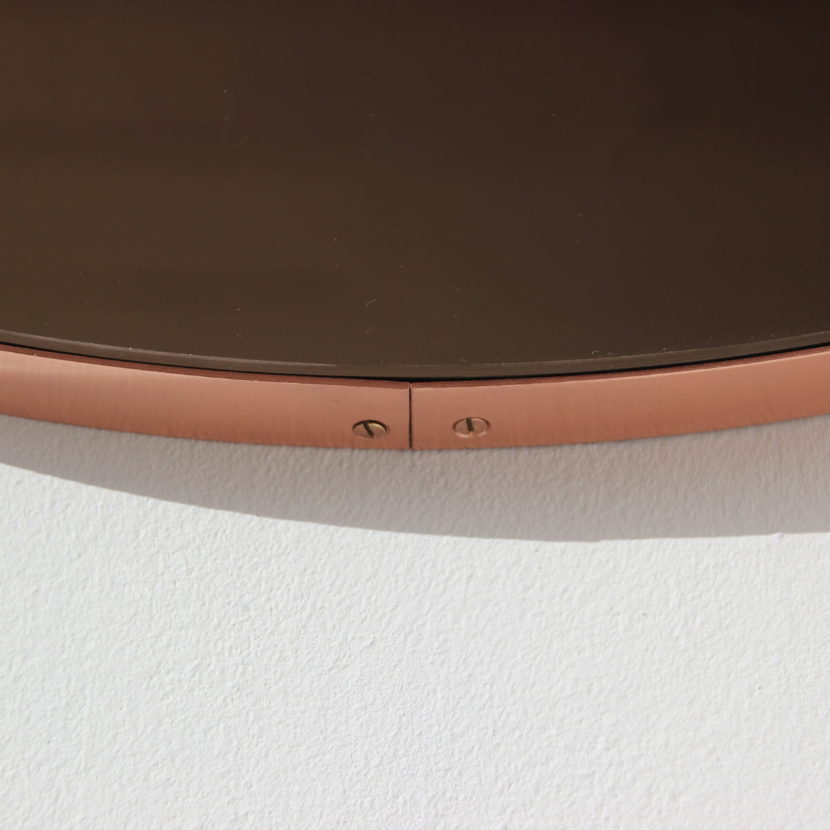 Orbis™ Rose gold Tinted Modern Round Mirror with a Copper Frame