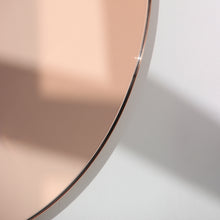 Orbis™ Rose gold Tinted Modern Round Mirror with a Copper Frame