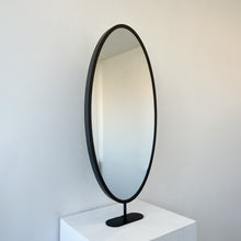 Countertop Oval Mirror with Contemporary Bronze Patina Frame