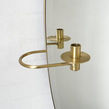 Oval shaped Bevelled Mirror with a Brushed Brass Frame