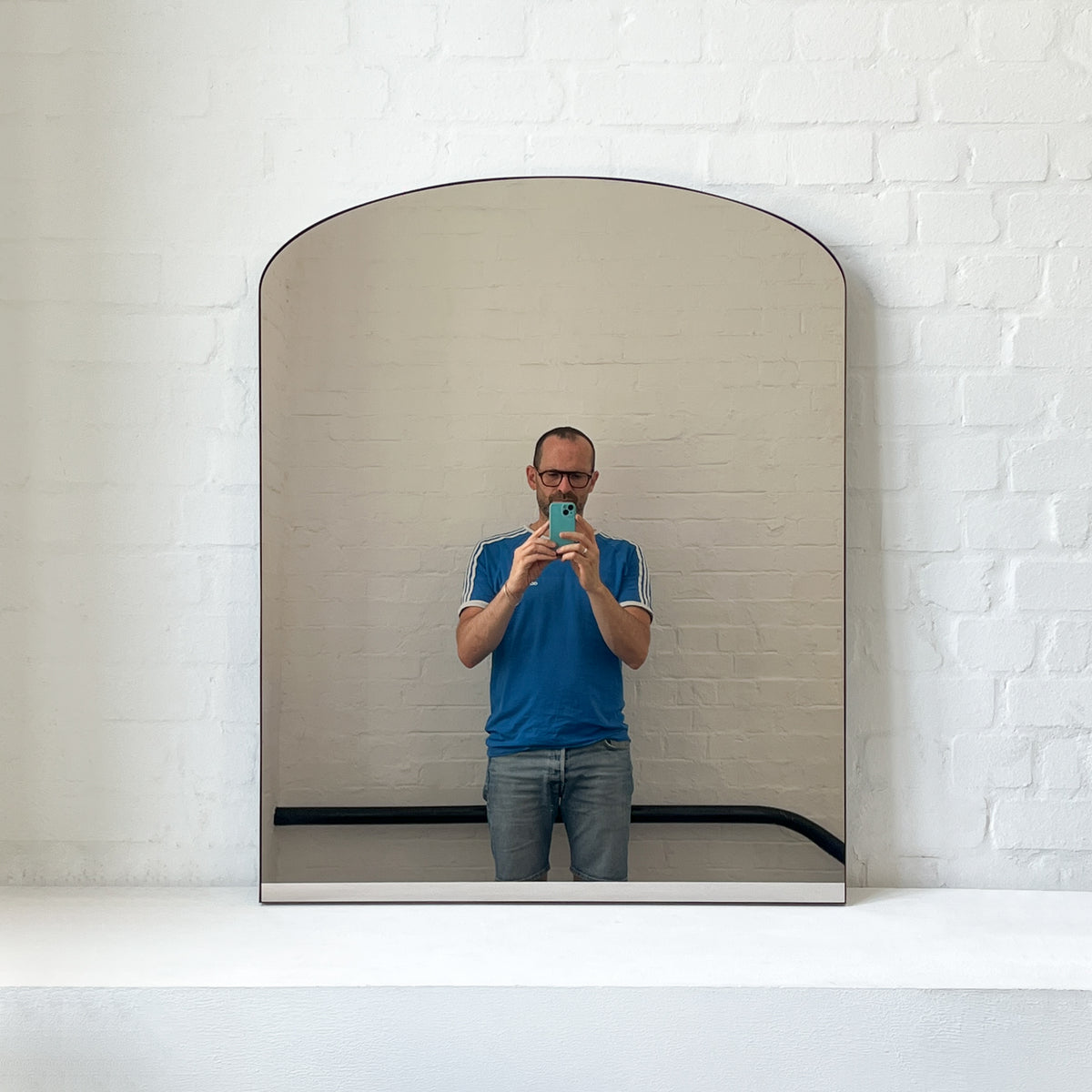 Arcus™ Overmantel Arched Mirror with Bronze Patina Brass Frame