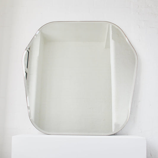 Overmantel Hexagonal Bevelled Mirror with a Handcrafted Bronze Patina Frame