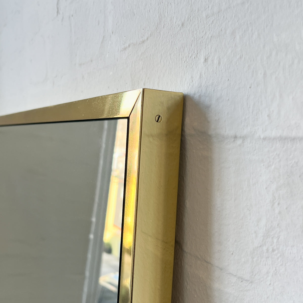Oversized Quadris™ Rectangular Contemporary Mirror with Brass Full Frame
