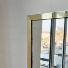 Oversized Quadris™ Rectangular Contemporary Mirror with Brass Full Frame