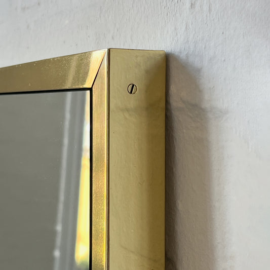 Oversized Quadris™ Rectangular Contemporary Mirror with Brass Full Frame
