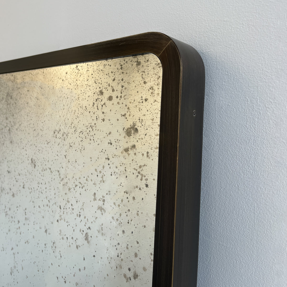 Antiqued Rectangular Mirror with Bronze Patina Full Frame