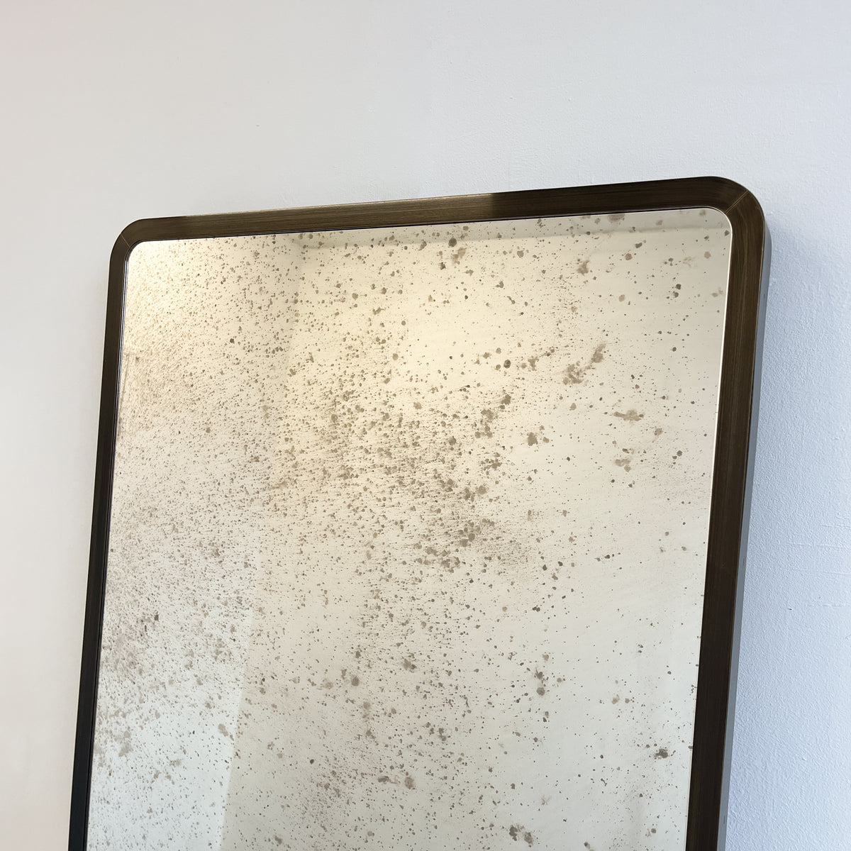 Antiqued Rectangular Mirror with Bronze Patina Full Frame