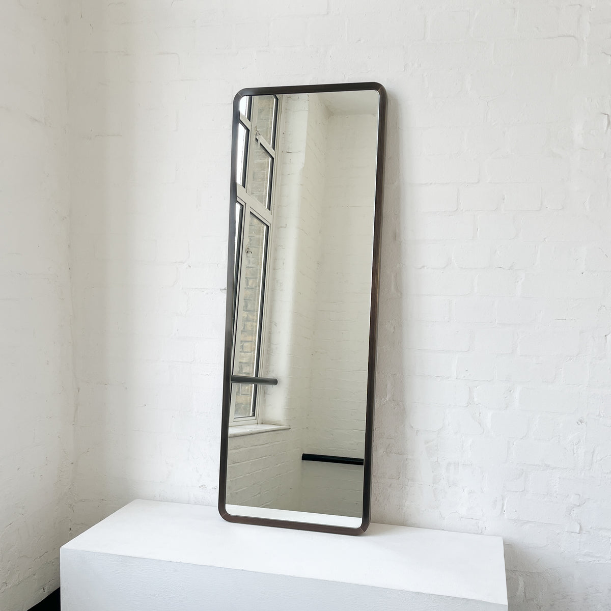 Quadris™ Rectangular Long Mirror with Bronze Patina Mitred Full Frame