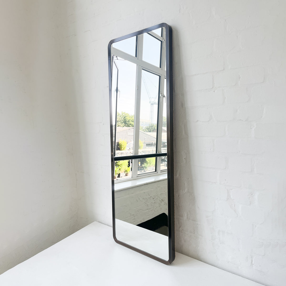 Quadris™ Rectangular Long Mirror with Bronze Patina Mitred Full Frame