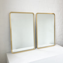 Set of 2 Quadris™ Rectangular Modern Mirrors with Brass Full Frame