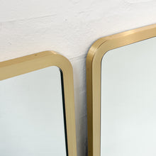 Set of 2 Quadris™ Rectangular Modern Mirrors with Brass Full Frame