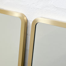 Set of 2 Quadris™ Rectangular Modern Mirrors with Brass Full Frame