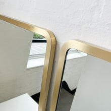 Set of 2 Quadris™ Rectangular Modern Mirrors with Brass Full Frame