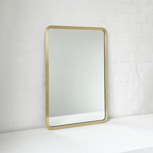 Quadris™ Rectangular Contemporary Mirror with Brass Full Frame