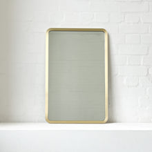 Quadris™ Rectangular Contemporary Mirror with Brass Full Frame