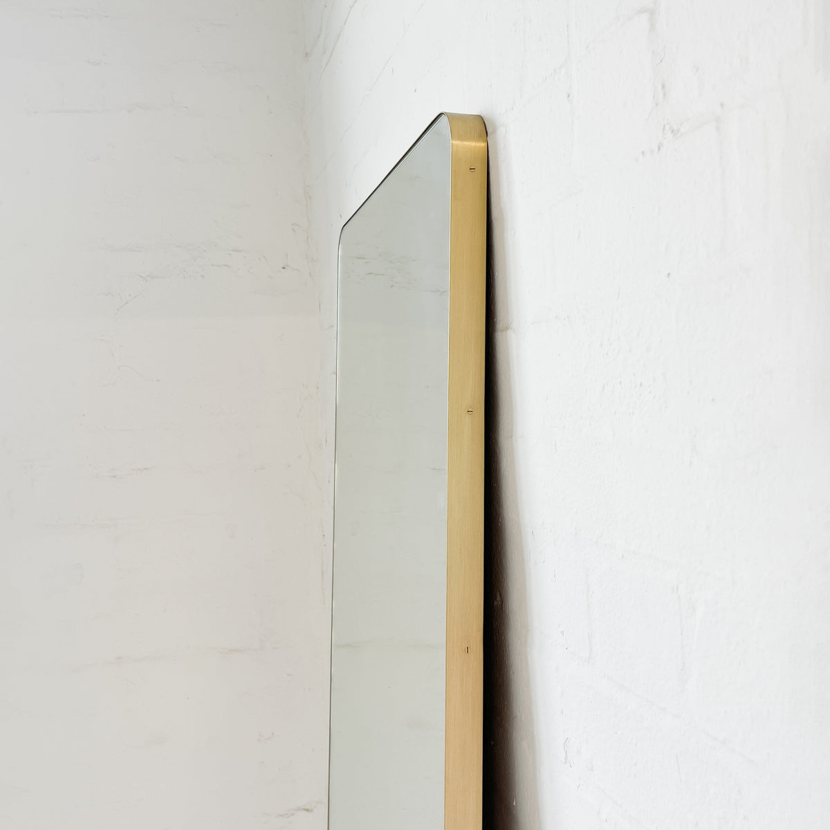 In Stock Oversized Quadris™ Wall leaning and Wall Hanging Rectangular Mirror, Brass Frame