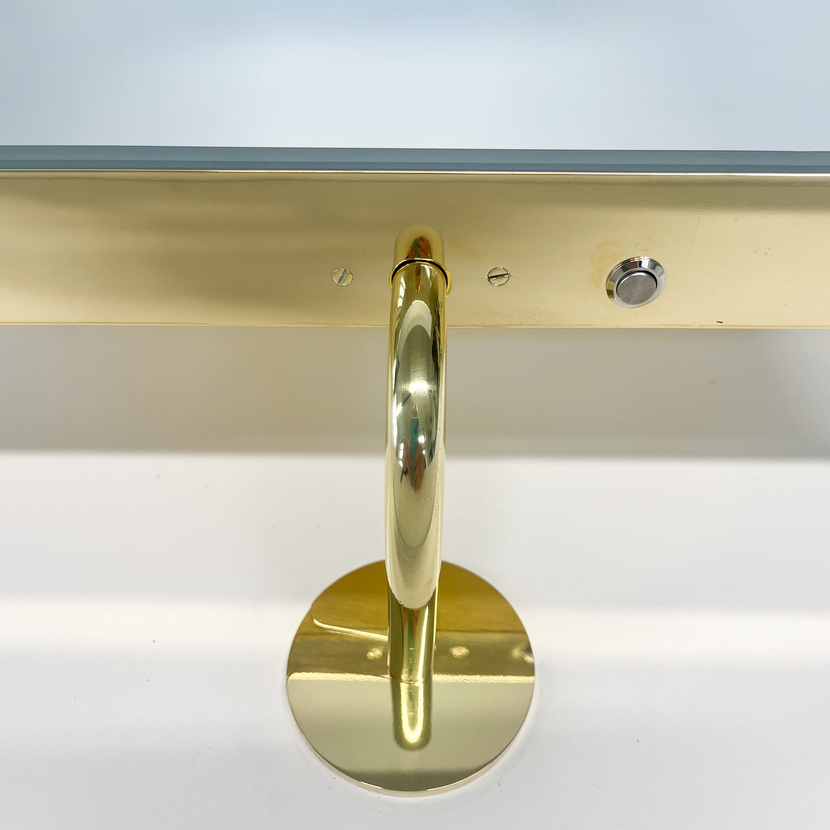 Illuminated Vorso™ Wall Attached Rotating Rectangular Mirror with Polished Brass Frame