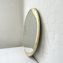 Round Mirror with Integrated Magnifying Mirror and Decorative Brass Full Frame