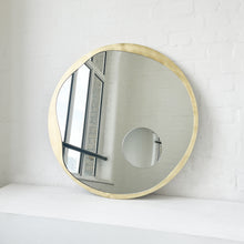 Special Edition Round Mirror with Integrated Magnifying Mirror and Decorative Brass Full Frame