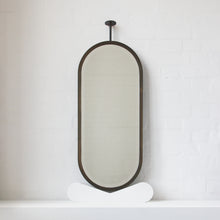 Modern Capsula™ Ceiling Suspended Bevelled Mirror with Brass Full Frame
