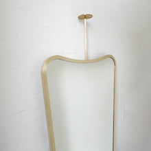 Mid-century Inspired Ceiling Suspended Mirror with Brass Full Frame - Vintage N.2
