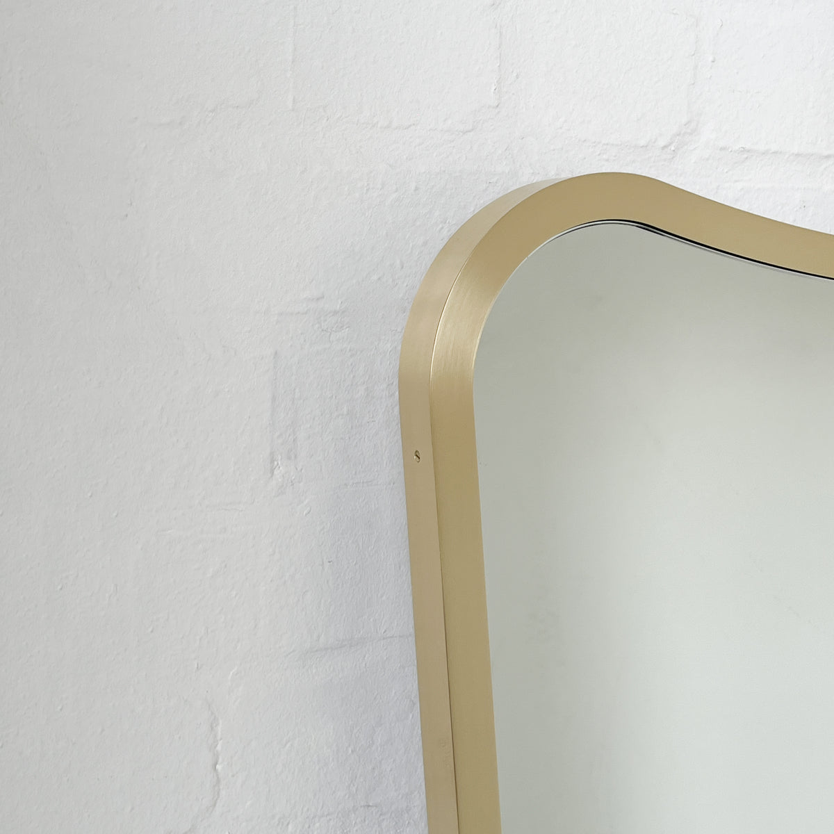 Mid-century Inspired Ceiling Suspended Mirror with Brass Full Frame - Vintage N.2