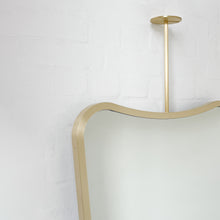 Mid-century Inspired Ceiling Suspended Mirror with Brass Full Frame - Vintage N.2