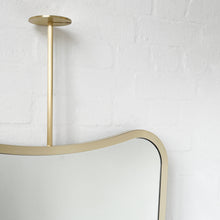 Mid-century Inspired Ceiling Suspended Mirror with Brass Full Frame - Vintage N.2