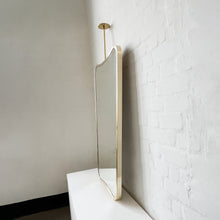 Mid-century Inspired Ceiling Suspended Mirror with Brass Full Frame - Vintage N.2