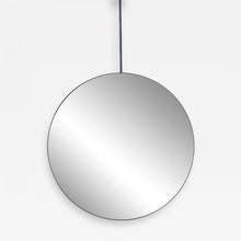 Orbis™ Suspended Round Mirror with Contemporary Blackened Stainless Steel Frame