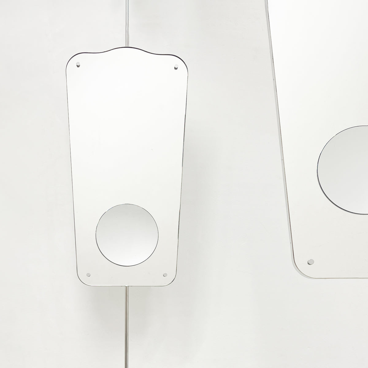 Mid-century Inspired Countertop to Ceiling Mirror with Integrated Magnification - Vintage N.4
